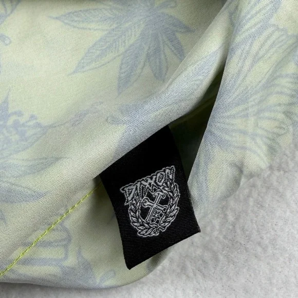 Dixxon Men's Maui Waui Short Sleeve Party‎ Shirt Hibiscus Green Medium - Picture 10 of 10